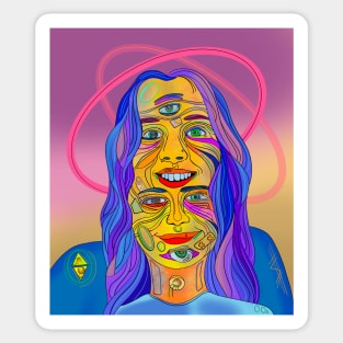 Abstract female faces Sticker